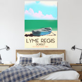 Lyme Regis、ドーセットヴィンテージ旅行ポスター。 キャンバスプリント (インサイチュ (寝室))