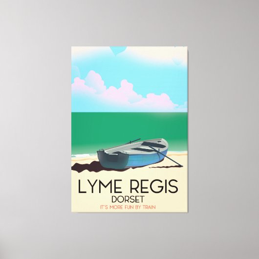 Lyme Regis、ドーセットヴィンテージ旅行ポスター。 キャンバスプリント (正面)