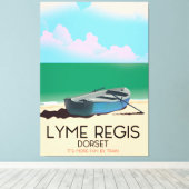 Lyme Regis、ドーセットヴィンテージ旅行ポスター。 キャンバスプリント (インサイチュ (ウッドフロア))