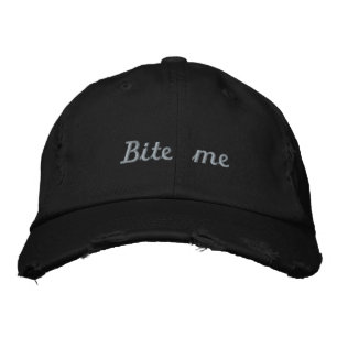 Lyme_Tickedの黒いティール（緑がかった色）は私を帽子- Kendelleかみます 刺繍入りキャップ
