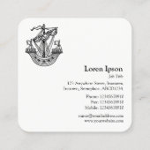 Lymphhad (Heraldic Ship) - Black on Sky Blue スクエア名刺 (裏面)