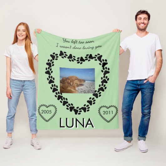 Lymphoma Awareness Paw Print Heart フリースブランケット (インサイチュ)