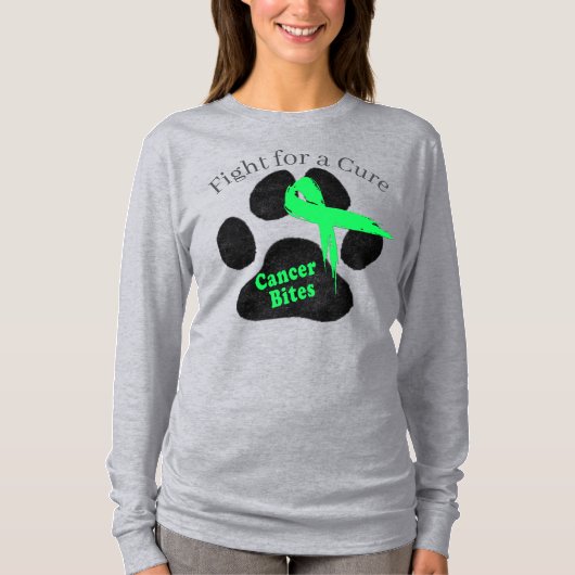 Lymphoma Awareness Paw Print Long Sleeve Shirt Tシャツ (正面)