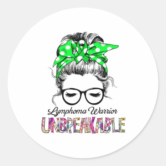 Lymphoma Awareness Ribbon Support Gifts ラウンドシール (正面)