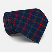 Lynch Tartan Navy Blue Plaid ネクタイ (ロール)