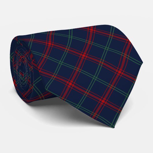Lynch Tartan Navy Blue Plaid ネクタイ (ロール)