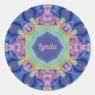 LYNDA ～パステル抽象芸術万華鏡のように千変万化するパターンパターン～ ラウンドシール