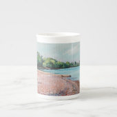 Lyndeの入り江の口-骨灰磁器のマグ ボーンチャイナマグカップ (正面)