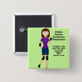 Lyndon Ehlers Danlosシンドロームの認識度ボタン 缶バッジ (正面&裏面)