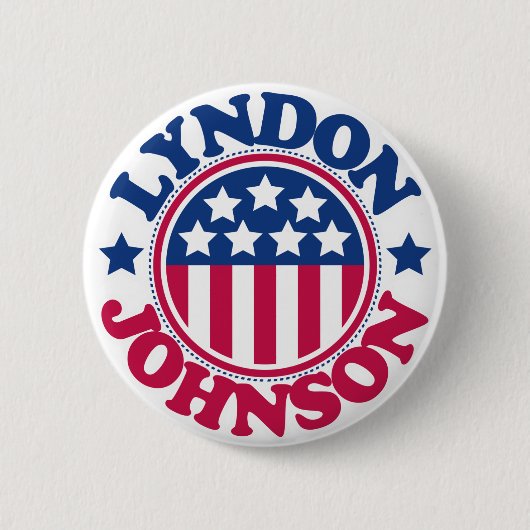 Lyndon Johnson米国の大統領 缶バッジ (正面)