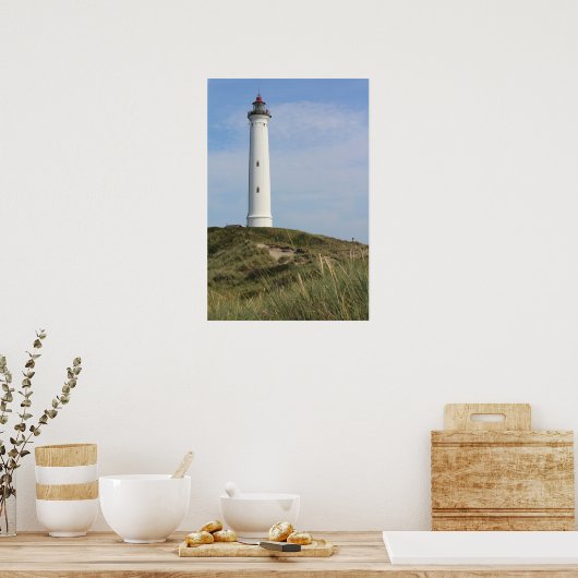 Lyngvig Fyr, Light house, Ringkobing, Denmark ポスター (キッチン)