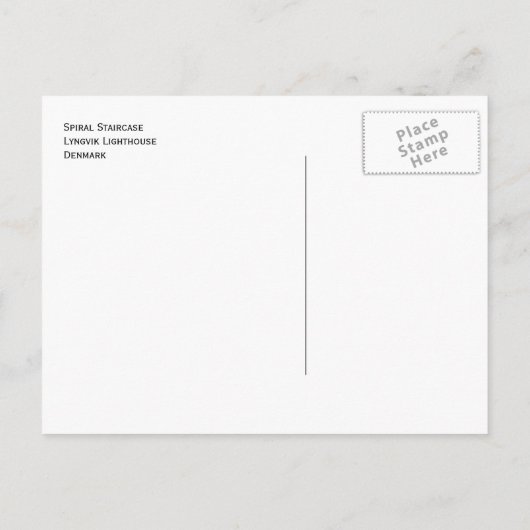 Lyngvik灯台はがきの螺旋階段 ポストカード (裏面)