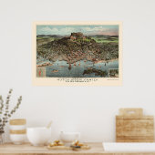 Lynn, MAパノラママップ – 1881 ポスター (キッチン)