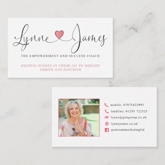 Lynneジェームスの名刺 名刺 (正面/裏面)