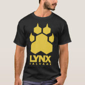 LYNXサルベージ株式会社イエローロゴ – 造船機ハードプ Tシャツ (正面)