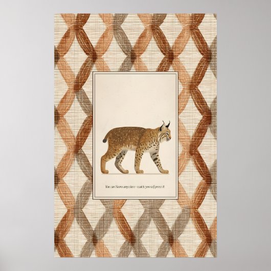 Lynx Animal Illustration Poster Wild Cat Art Print ポスター (正面)