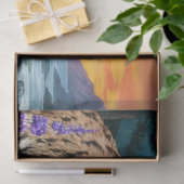 Lynx at sunrise by waterfall 薄葉紙 (ギフト)