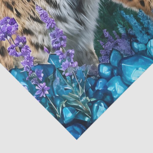 Lynx at sunrise by waterfall 薄葉紙 (詳細)