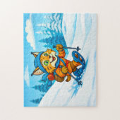 Lynx on a Snowshoe Winter Hike ジグソーパズル (縦)