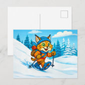 Lynx on a Snowshoe Winter Hike ポストカード (正面/裏面)