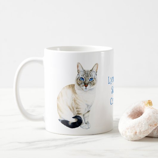 Lynx Point Siamese Cat親カスタマイズ可能 コーヒーマグカップ (ドーナツ)