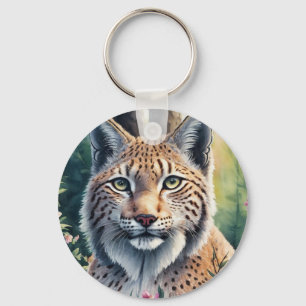 Lynx Water Color Art絵画's Keychain キーホルダー