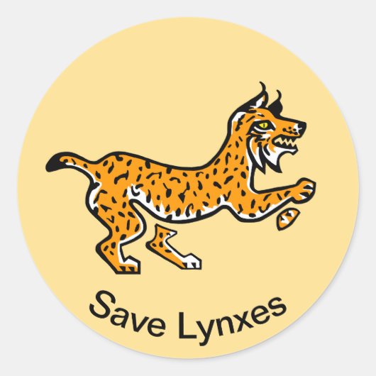 LYNXES 救 -野生生物 – 自然 ラウンドシール (正面)