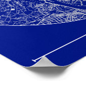 Lyon Blueprint City Map Poster Minimal Wall Art ポスター (角)