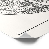 Lyon City Map Poster – Minimal Charcoal Wall Art ポスター (角)