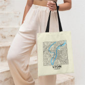Lyon, France, City Map Tote Bag トートバッグ