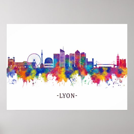 Lyon France Skyline ポスター (正面)