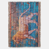 Lyon of Babylon woven jackard blanket スローブランケット (正面縦)