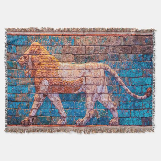 Lyon of Babylon woven jackard blanket スローブランケット (正面)