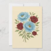 Lyons Blue Peony & Red Roses Bridesmaids Luncheon 招待状 (裏面)