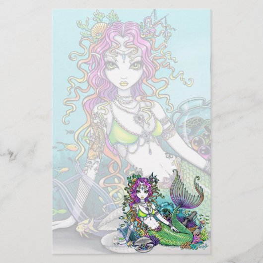 "Lyra"の熱帯人魚の芸術の文房具 便箋 (正面)