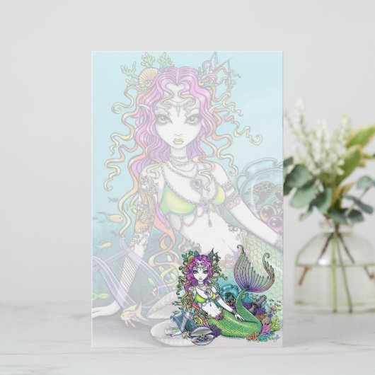 "Lyra"の熱帯人魚の芸術の文房具 便箋 (スタンド正面)
