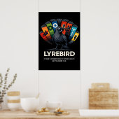 Lyrebird 写実模倣アート ポスター (キッチン)