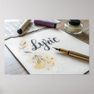 Lyric-Phrase Minimal Typography Poster ポスター