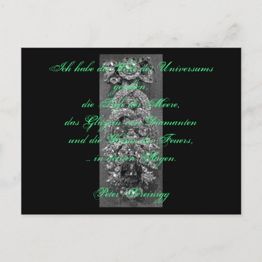 Lyrik Gedicht Liebe – Dresdner Grüner Diamant ポストカード (正面)