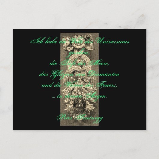 Lyrik Gedicht Liebe – Dresdner Grüner Diamant ポストカード (正面)
