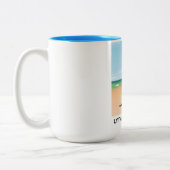 Lytham St Annes Lancashire海辺ポスター ツートーンマグカップ (左)