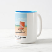 Lytham St Annes Lancashire海辺ポスター ツートーンマグカップ (正面右)