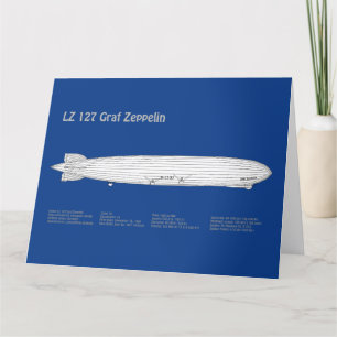 LZ 127 グラフ・ツェッペリン - 飛行船設計図計画 ABD サンキューカード