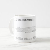 LZ 127 Graf Zeppelin – 飛行船ブループリント計画BD コーヒーマグカップ (正面左)