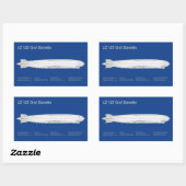 LZ 127 Graf Zeppelin - Airship Blueprint Plans ABD 長方形シール (シート)