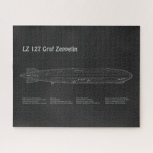 LZ 127 Graf Zeppelin - Airship Blueprint Plans PD ジグソーパズル