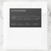 LZ 127 Graf Zeppelin - Airship Blueprint Plans PD 長方形シール (バッグ)
