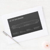 LZ 127 Graf Zeppelin - Airship Blueprint Plans PD 長方形シール (封筒)
