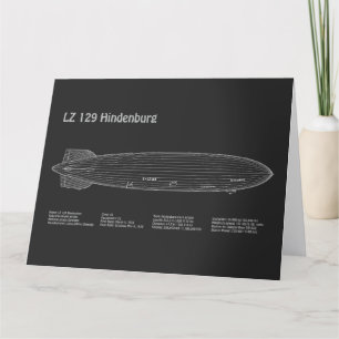 LZ 129ヒンデンブルク – 飛行船の設計図の計画PD サンキューカード