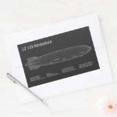 LZ 129ヒンデンブルク – 飛行船の設計図の計画PD 長方形シール (封筒)